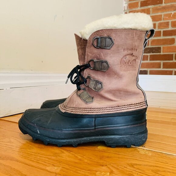 Sorel Big Horn Vintage Kaufman Canada VNC Men's Size 9 Lined Hard Weather Boots - Picture 8 of 14